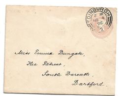 GBV240 / GROSSBRITANNIEN -  Briefganzsache Ex Edinburgh 1896. Schöne Entwertung, Nach Dartford - Storia Postale