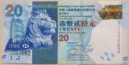 Hong Kong 20 Dollars 2016 UNC P- 212e < HSBC > - Hongkong