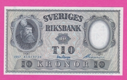 SUEDE  Billet  10 Kronor 1957  Pick 43e  UNC - Schweden