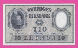 SUEDE  Billet  10 Kronor 1962  Pick 43i  UNC - Sweden