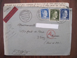 Allemagne France 1943 GEMEINSCHAFTSLAGER Censure Ae Lettre Enveloppe Cover Lager Deutsches Reich DR STO - 2. Weltkrieg 1939-1945