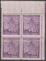 18/ Bohemia & Moravia; ** Nr. 54 Red-violet - Corner 4-block, Press Plate 6 - Nuevos