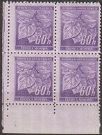 19/ Bohemia & Moravia; ** Nr. 54 Violet - Corner 4-block, Press Plate 6 - Ungebraucht