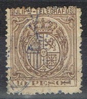Sello 10 Pesos Telegrafos FILIPINAS Colonia Española 1894, Num 58 º - Filippijnen