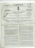 Assurance , 4 Pages ,  L'ABEILLE , Contre Les Accidents Du Travail, 1900 , Magné , Deux Sèvres, Frais Fr 1.85 E - Bank & Versicherung