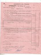 Assurance  ,  L'ABEILLE , Avenant ,  Accidents Du Travail, 1950 , Magné , Deux Sèvres, Frais Fr 1.65 E - Banca & Assicurazione