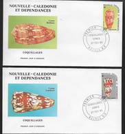 1985 Nouvelle-Calédonie N° FDC 498 499 .Coquillages. Cones.  Premier Jour 27 Février 1985 - FDC