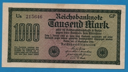 DEUTSCHES REICH 1000 Mark  Code GP	15.09.1922	# Ua 215646 P# 76d - 1.000 Mark