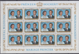 LUXEMBOURG      1981        N °  986   Mariage Royal   Feuillet 12 Timbres        COTE   10 € 80 - Volledige Vellen
