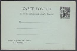 1892. NLLE CALACONIE. CARTE POSTALE COLONIES POSTES REPUBLIQUE FRANCAISE Double.  10 ... () - JF322041 - Briefe U. Dokumente