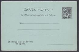 1892. NLLE CALACONIE. CARTE POSTALE COLONIES POSTES REPUBLIQUE FRANCAISE Double.  10 ... () - JF322042 - Briefe U. Dokumente