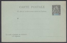 1900. NLLE CALACONIE ET DEPENDANCES. CARTE POSTALE. Double. 10 C. + 10 C. RESPONSE Bl... () - JF322046 - Briefe U. Dokumente