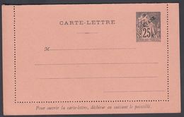 1892. GUYANE. CARTE-LETTRE COLONIES POSTES REPUBLIQUE FRANCAISE.  25 C.  Black.  () - JF322170 - Brieven En Documenten