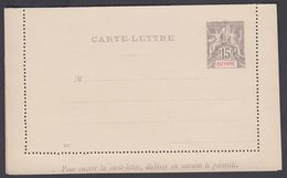 1900. GUYANE. CARTE-LETTRE.  15 C.  Gray.  () - JF322177 - Lettres & Documents