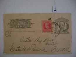 CUBA - POSTAL TICKET SENT TO CURITIBA (BRAZIL) IN 1921 IN THE STATE - Storia Postale