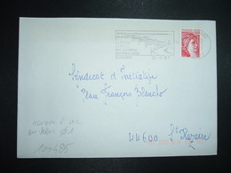 LETTRE TP SABINE 1,40 ROUGE OBL.MEC.18-5 1981 45 BRIARE + TRI INDEXATION BARRES ROSES Marque à Sec: 0 1 - Storia Postale