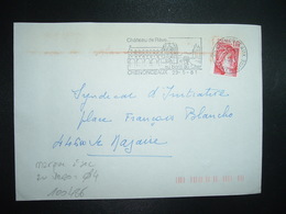 LETTRE TP SABINE 1,40 ROUGE OBL.MEC.29-5 1981 37 CHENONCEAUX + TRI INDEXATION BARRES ROSES Marque à Sec: 0 4 - Storia Postale