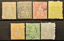 SWITZERLAND 1881 - MLH/canceled - Sc#60-66 - 2r 5r 10r 15r 20r 25r 40r - Used Stamps