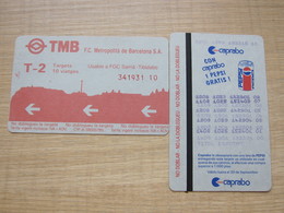 Barcelona Earlier TMB(T2 Line) 10 Trips Ticket Card,backside Pepsi Advertisement - Altri & Non Classificati