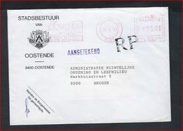 AANGETEKENDE Brief Van Stadsbestuur OOSTENDE Verzonden Naar BRUGGE Dd. 29/4/1993 ; Staat Zie Scan ! - Portofreiheit