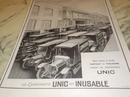 ANCIENNE PUBLICITE LA REINE DES  CAMIONNETTE UNIC   1924 - Camions