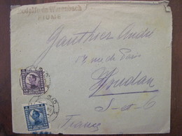 Yougoslavie FIUME Cover Enveloppe Lettre Kraljevina Srba Hrvata I Slovenaca 25 Roi Alexandre Ier 1921 - Storia Postale