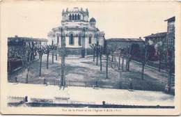 Delcampe - 01 - Vue De La Place Et De L'Eglise D'Ars - Ars-sur-Formans