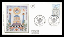 France 1993 Human Rights, Masonic Order FDC - 1990-1999