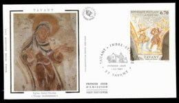 France 1997 Art, Church Fresco, Tavant FDC - 1990-1999