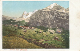 Grus Aus Murren Hand Colored  Edit Metz Basel To Frère Hyacinthe Couvent Des Dominicains Paris . Paturages - Mürren