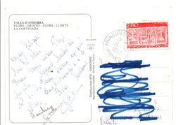 ANDORRE N°437 SUR CARTE POUR LA FRANCE 1980 - Cartas & Documentos