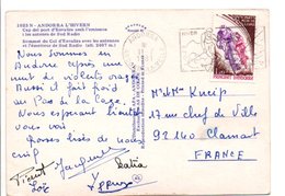 ANDORRE N°288 SUR CARTE POUR LA FRANCE 1981 - Brieven En Documenten