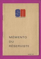 MEMENTO DU RESERVISTE 1974 - Dokumente