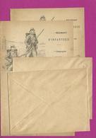 PAPIER A LETTRES INFANTERIE 1890 - Documents