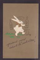 CPA Lapin Bunny Position Humaine écrite - Other & Unclassified