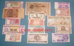 LOT B  15 DIFFERENT BANKNOTES CONDITION UNC. (MOST) TO AVERAGE/GOOD - Vrac - Billets