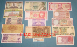 LOT C  15 DIFFERENT BANKNOTES CONDITION UNC. (MOST) TO AVERAGE/GOOD - Kiloware - Banknoten