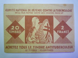 2020 - 5197  CARNET DE TIMBRES ANTITUBERCULEUX  1927 -1928  (20 Timbres Dont 10 Collés )   XXX - Zonder Classificatie