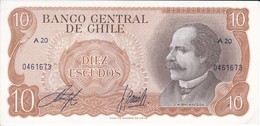 BILLETE DE CHILE DE 10 PESOS DE BALMACEDA DEL AÑO 1970 SIN CIRCULAR - UNCIRCULATED (BANK NOTE) - Chili
