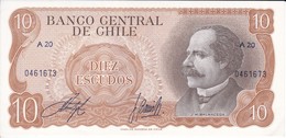 BILLETE DE CHILE DE 10 PESOS DE BALMACEDA DEL AÑO 1970 SIN CIRCULAR - UNCIRCULATED (BANK NOTE) - Chile