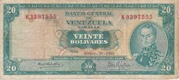 BILLETE DE VENEZUELA DE 20 BOLIVARES DEL AÑO 1969 (BANKNOTE) - Venezuela