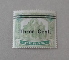 N° 38       Three Cent Sur 1$ Vert Et Vert-jaune  -  Oblitéré - Perak