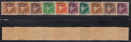 10 Diff., , Oveerprint Of Vietnam, Laos And Combodia On Map Series, Watermark Ashokan, India MNH 1962-1965 - Military Service Stamp