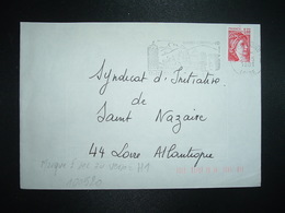 LETTRE TP SABINE 1,40 ROUGE OBL.MEC.29-5 1981 42 ST CHAMOND PPAL + TRI INDEXATION BARRES ROSES Marque à Sec H1 - Covers & Documents