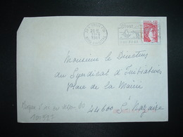 LETTRE TP SABINE 1,40 ROUGE OBL.MEC.17-6 1981 29 N BREST PPAL + TRI INDEXATION BARRES ROSES Marque à Sec 00 - Storia Postale