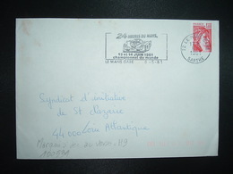 LETTRE TP SABINE 1,40 ROUGE OBL.MEC.8-5 1981 72 LE MANS GARE + TRI INDEXATION BARRES SAUMON Marque à Sec H9 - Covers & Documents