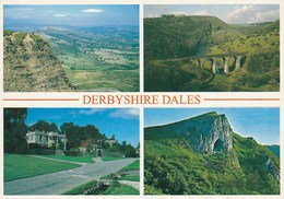 Post Card England. Derbyshire Dales. 4 Views. Mam Tor. Tissington. Headstones. Monsal Dale. Thor's Cave. Manifold Valley - Derbyshire