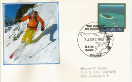 AUSTRALIE. Entier Postal Australien, Ski Au Mt Kosciusko (point Culminant Du Continent Australien)  LETTRE - Variétés Et Curiosités