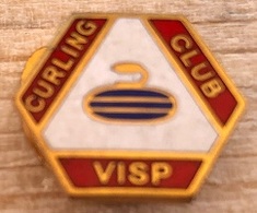BOUTONNIERE - CURLING CLUB VISP - VIEGE - CANTON DU VALAIS - WALLIS - SUISSE - SWISS - SCHWEIZ - HUGUENIN  LOCLE - (24) - Wintersport
