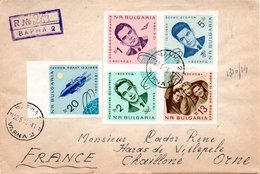 SERIE YT 1310 à 1314 SUR LETTRE DE VARNA  VERS FRANCE 22 MAI 1965 - Covers & Documents